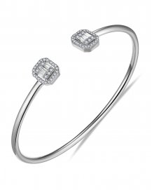 BAGUETTE DIAMOND CUFF STYLE BANGLE BRACELET (TB541)